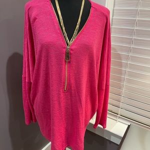 New Alfani xl Hot Pink Sweater 53% Rayon